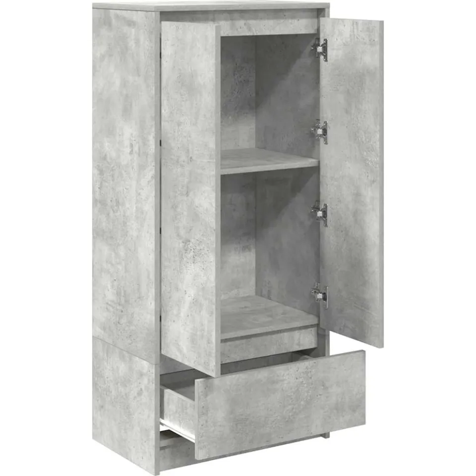 vidaXL Kast met lade 55,5x34x119,5 cm spaanplaat betongrijs grijs, foto 4