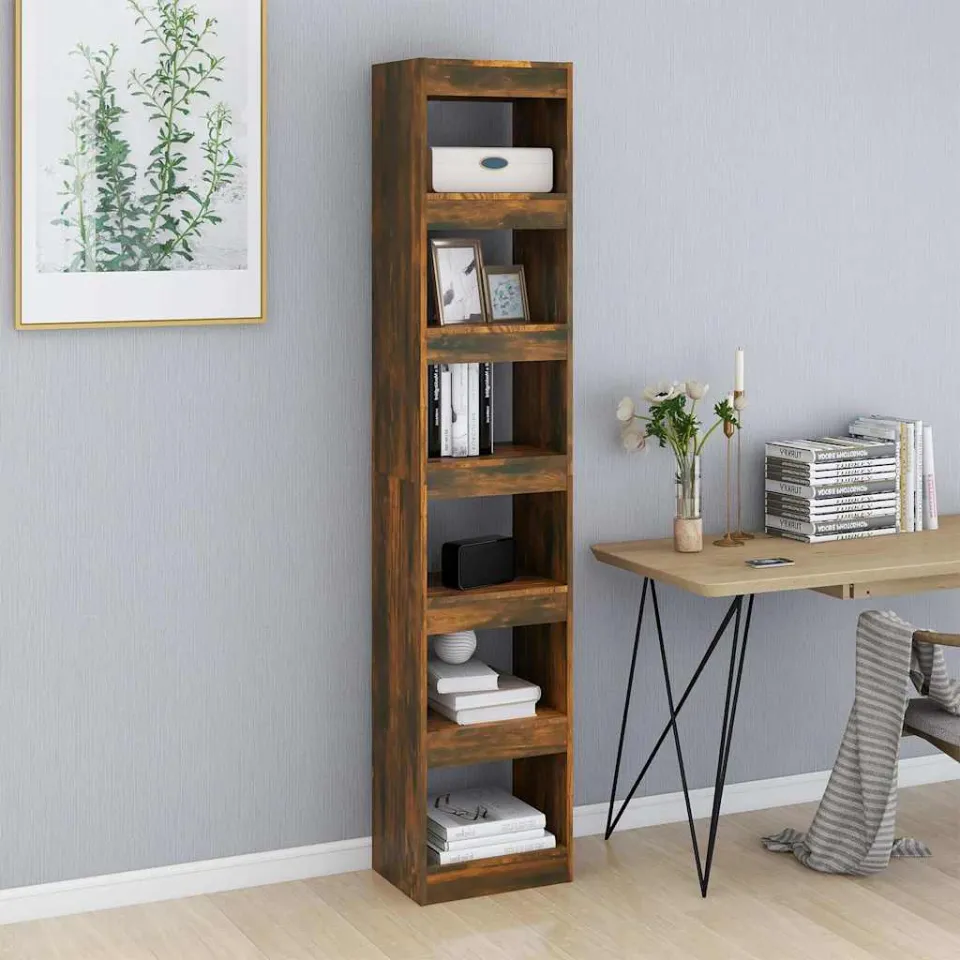 vidaXL Boekenkast/kamerscherm 40x30x198 cm gerookt eikenkleurig, foto 3