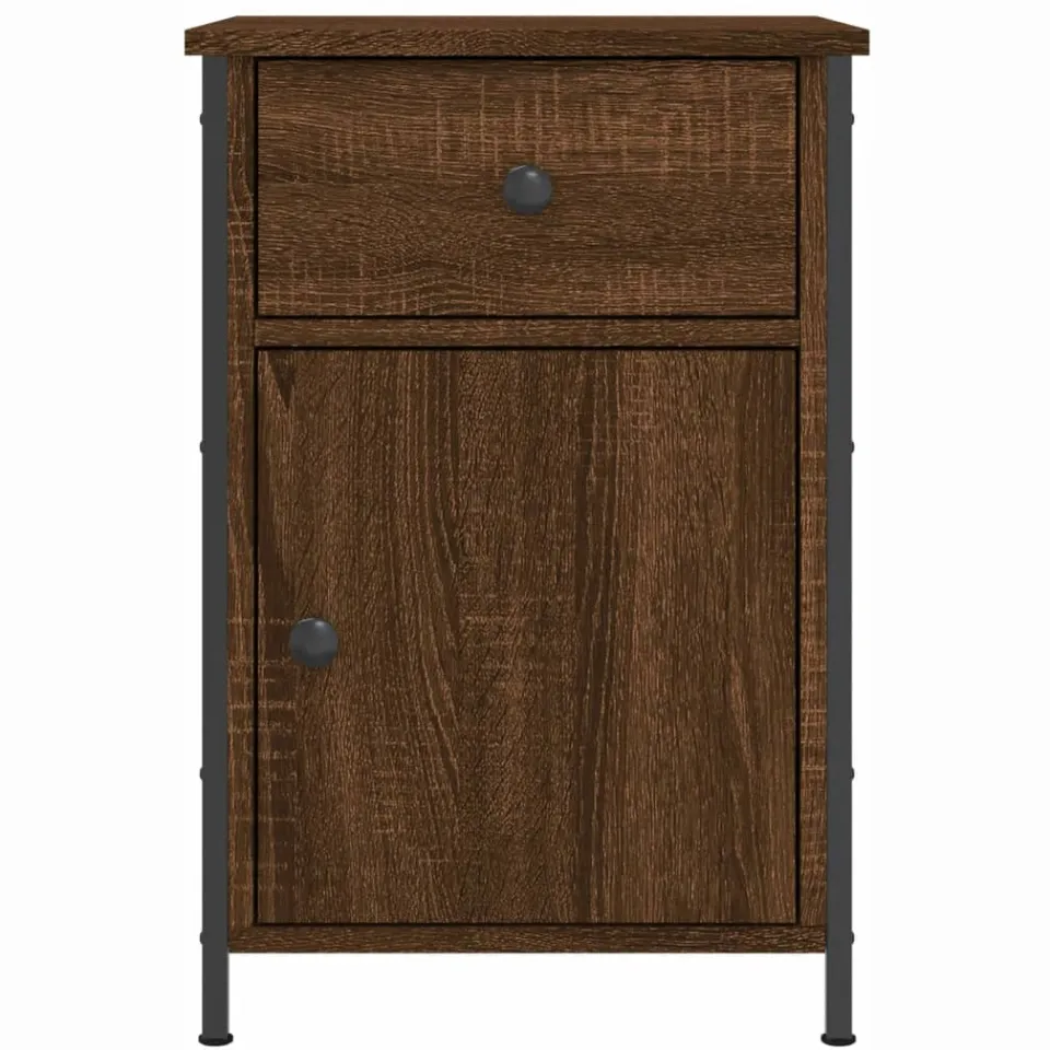 vidaXL Nachtkastjes 2 st 40x42x60 cm bewerkt hout bruin eikenkleur, foto 4