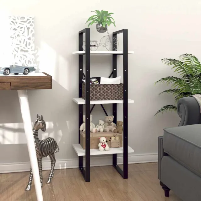 vidaXL Boekenkast met 3 schappen 40x30x105 cm bewerkt hout wit, foto 2