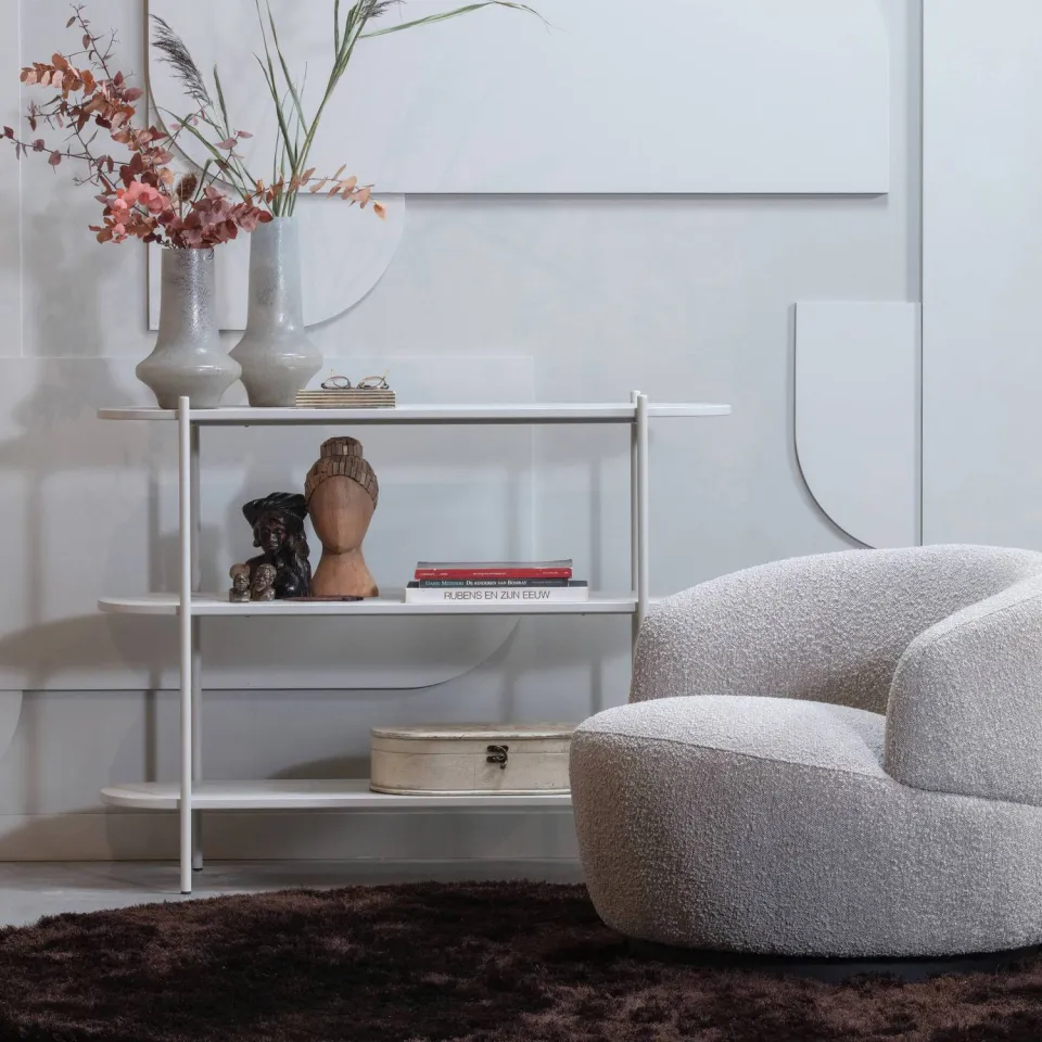 WOOOD Woolly Draaifauteuil - Chenille - Zand - 71x84x88, foto 4