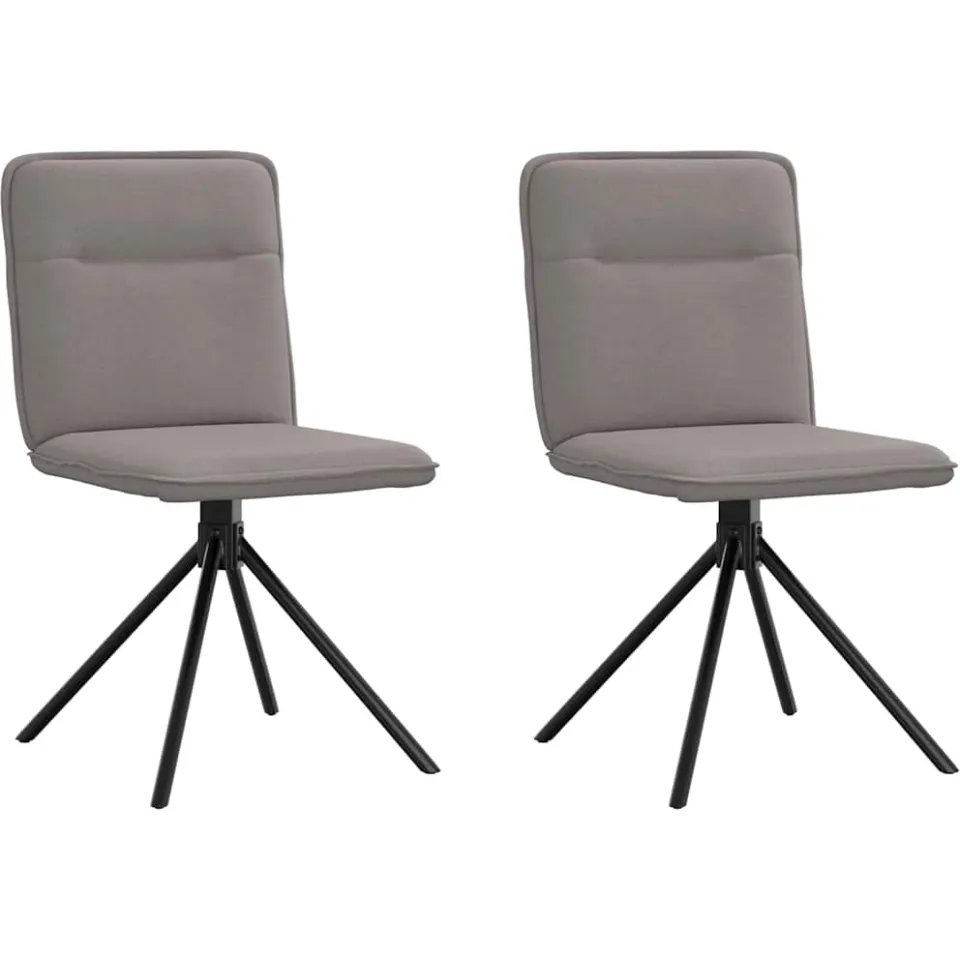vidaXL Eetkamerstoelen draaibaar 2 st stof taupe, foto 3