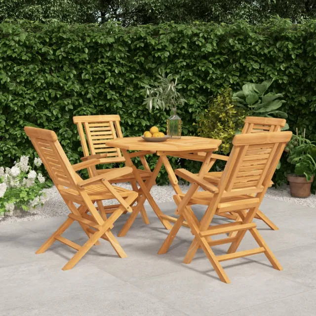 vidaXL 5-delige Tuinset massief teakhout bruin, foto 2