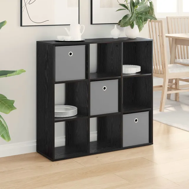 vidaXL Dressoir Zwart Eiken 88,5 x 29 x 84,5 cm, foto 2