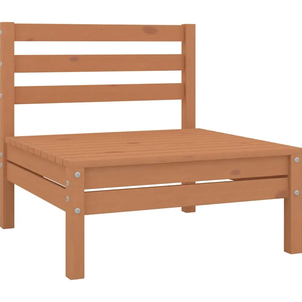 vidaXL 4-delige Loungeset massief grenenhout honingbruin