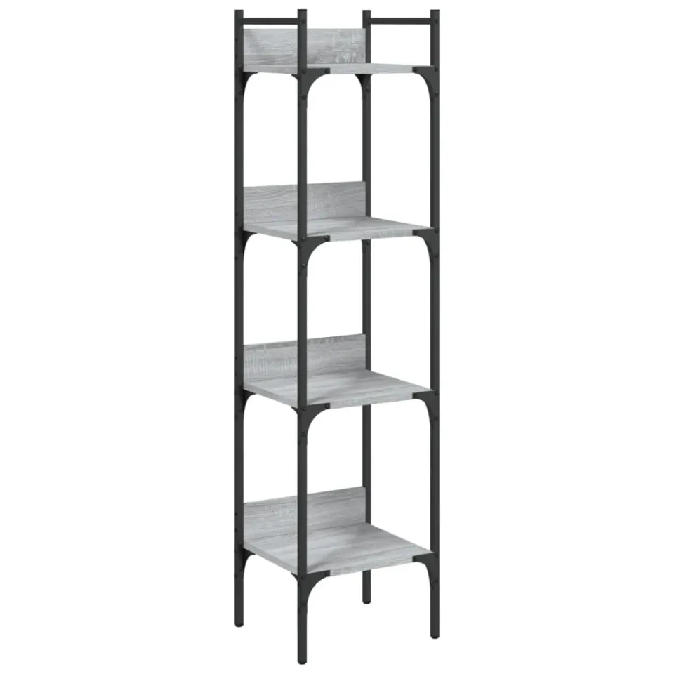 vidaXL Boekenkast 4-laags 35x30x138,5 cm bewerkt hout grijs sonoma