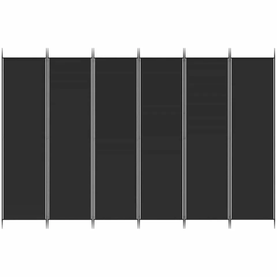 vidaXL Kamerscherm met 6 panelen 300x200 cm stof zwart, foto 4
