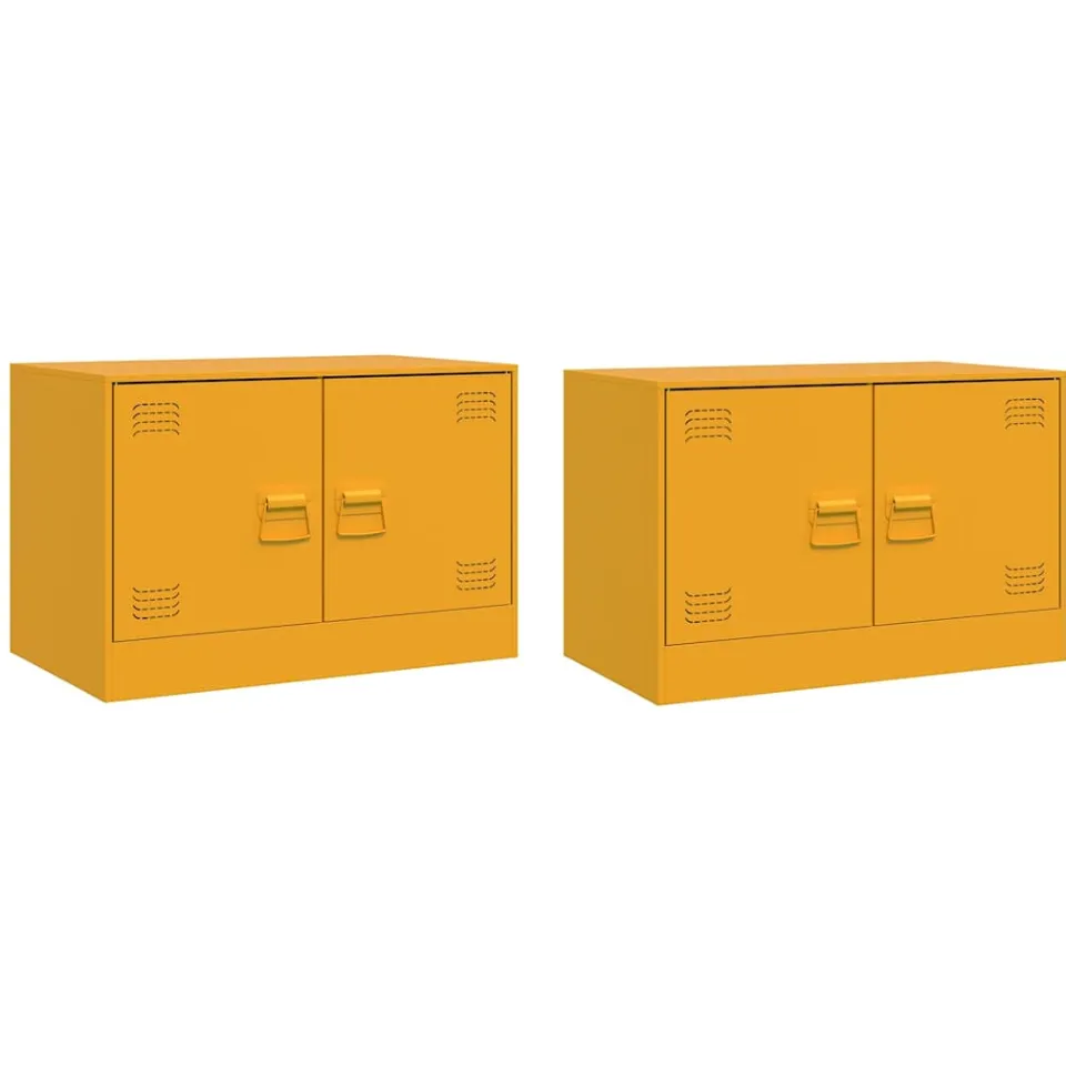 vidaXL Tv-meubelen 2 st 67x39x44 cm staal mosterdgeel, foto 3