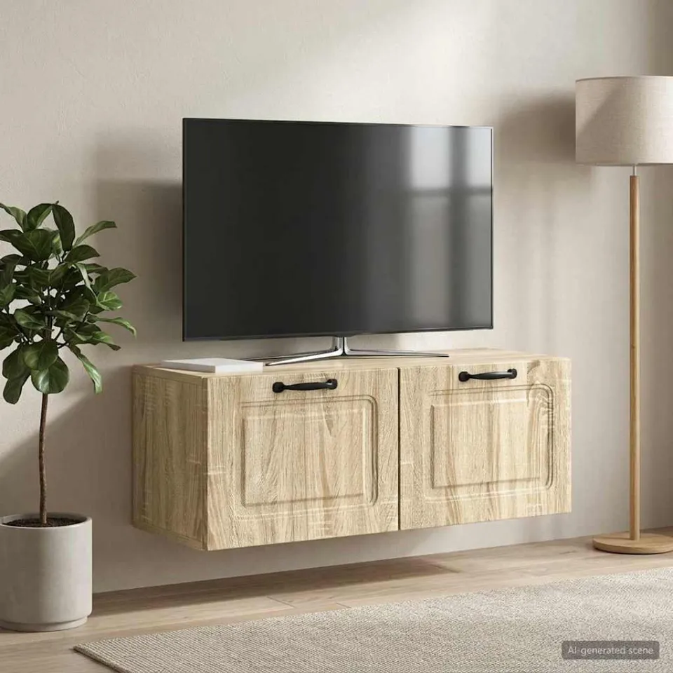 vidaXL Wandbeugel TV-kast Sonoma Eiken 78,5 x 31 x 30 cm Bewerkt hout, foto 4