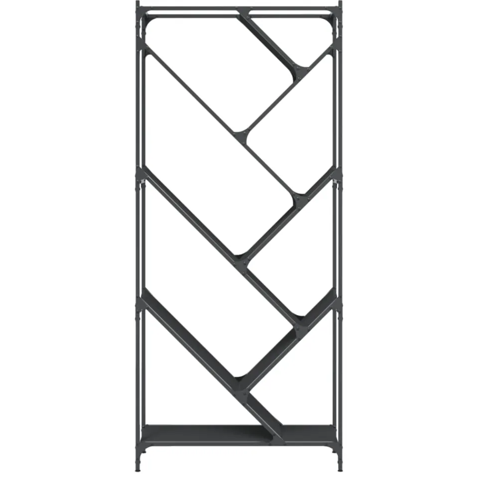 vidaXL Boekenkast 79x30x180 cm bewerkt hout en metaal zwart, foto 4