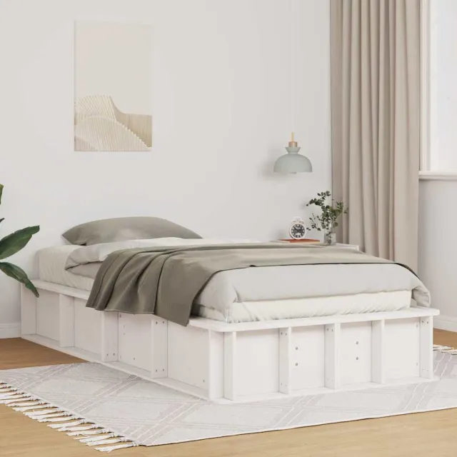 vidaXL Bedframe Wit 75 x 190 cm Massief grenenhout