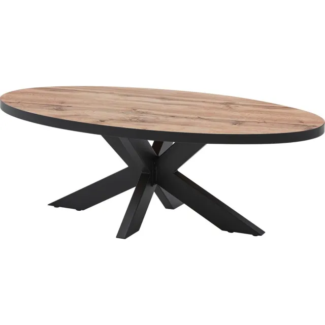 oosterlynck Belfurn - salontafel ovaal 130x70cm elegant in canada eik decor bruin
