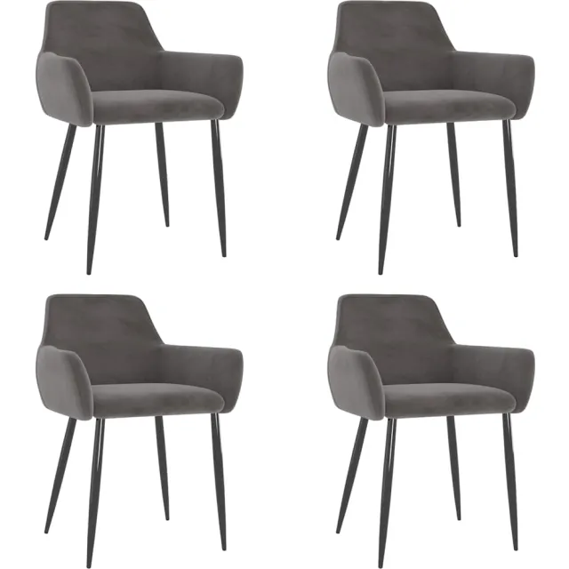 vidaXL Eetkamerstoelen 4 st fluweel donkergrijs