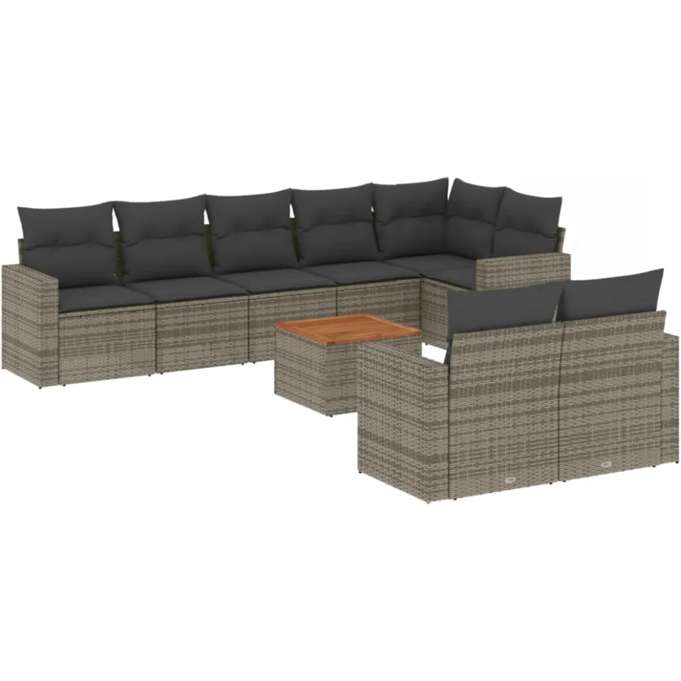 vidaXL Patio Sofa Set 9-zits Grey and Dark Grey, foto 3