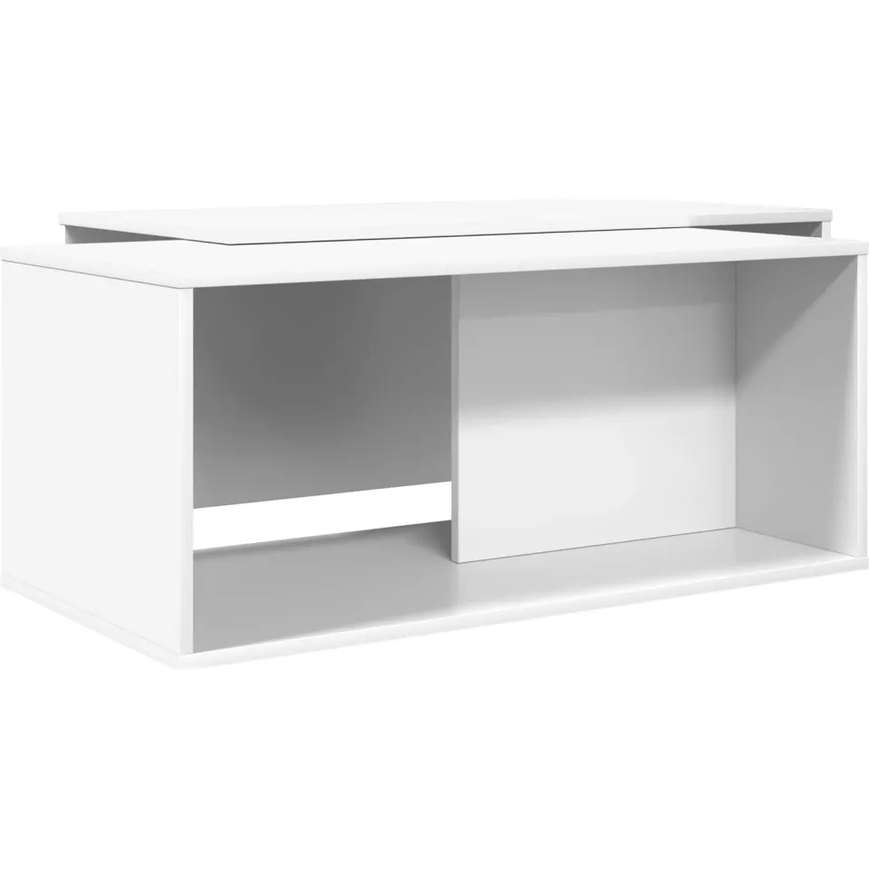 vidaXL Koffietafel Set 2 st Wit 90 x 48 x 40 cm Bewerkt hout, foto 3