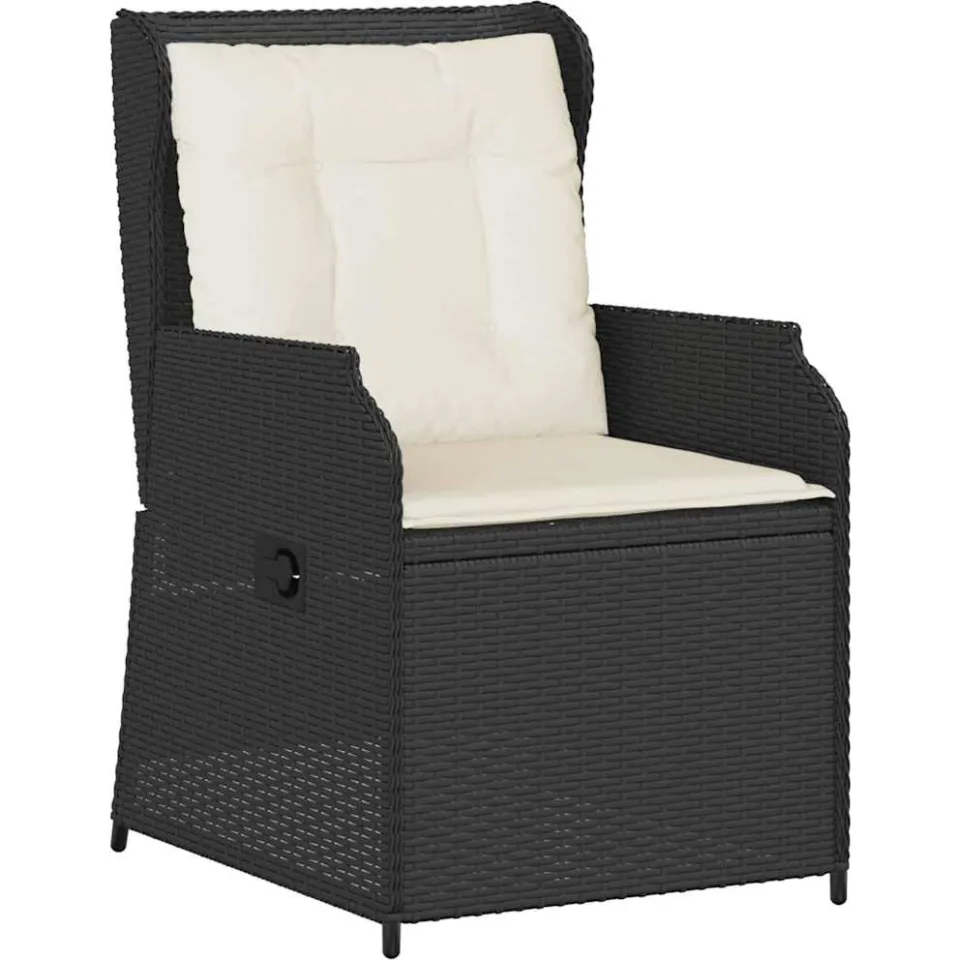 vidaXL Tuinbank 2 st Zwart poly rattan