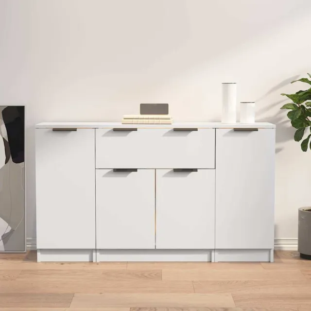vidaXL Dressoirs 3 st bewerkt hout wit, foto 2