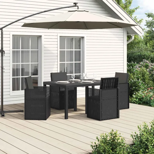 vidaXL Tuin eettafelset 5 st 4-zits Antracietkleurig PP Anthraciet