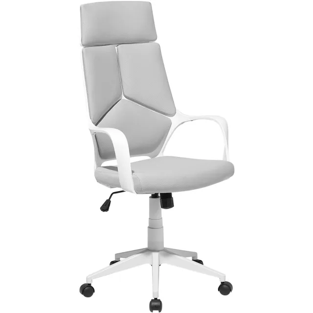 Beliani DELIGHT - Bureaustoel - Wit/Grijs - Polyester