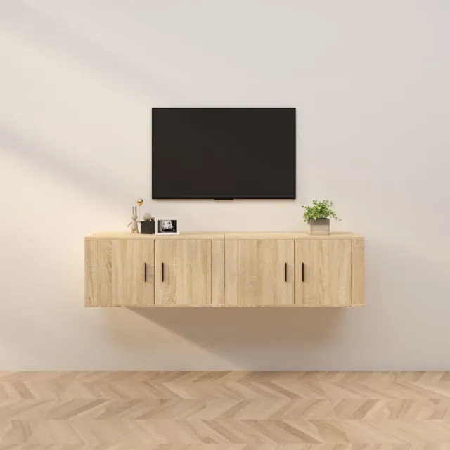 vidaXL Tv-wandmeubels 2 st 80x34,5x40 cm sonoma eikenkleurig Bruin