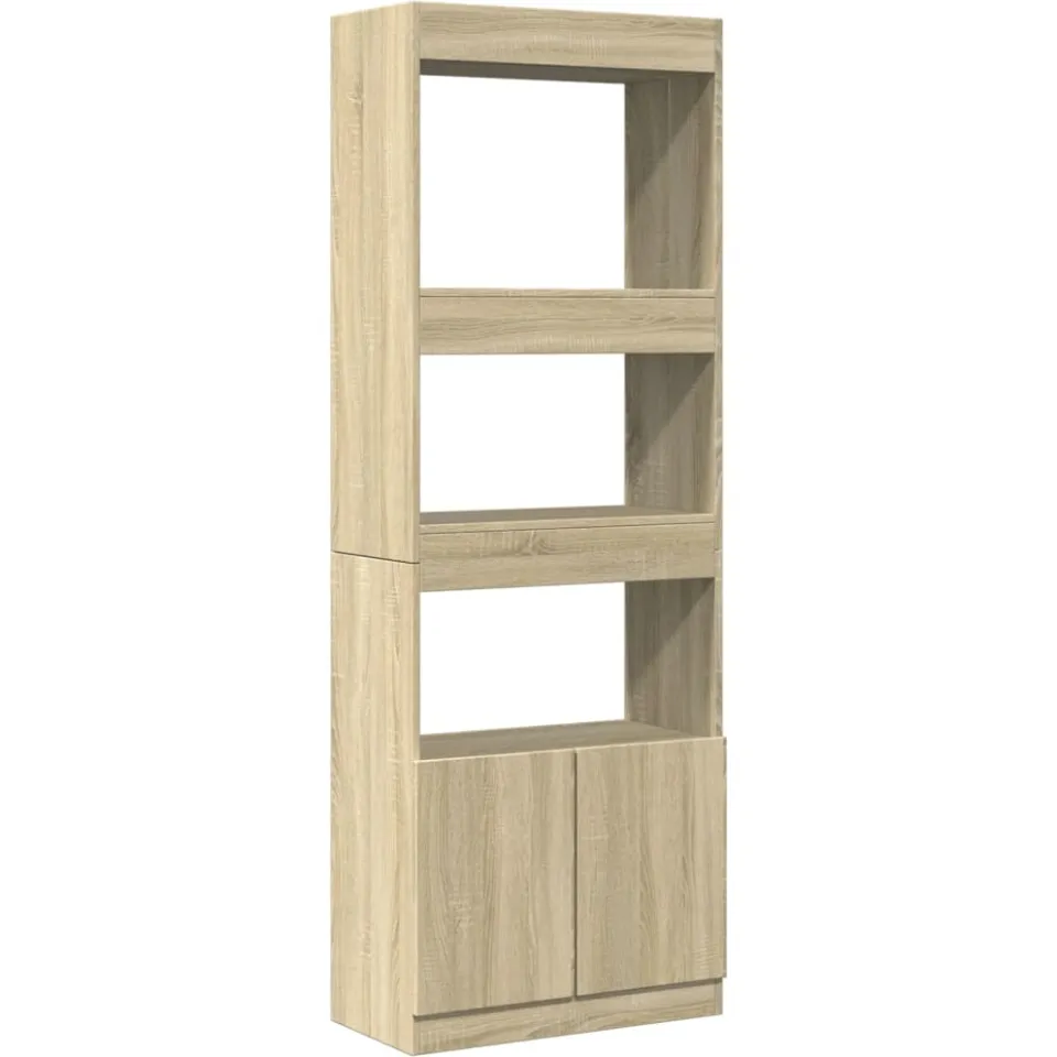 vidaXL Hoge kast 63x33x180 cm bewerkt hout sonoma eikenkleurig Bruin