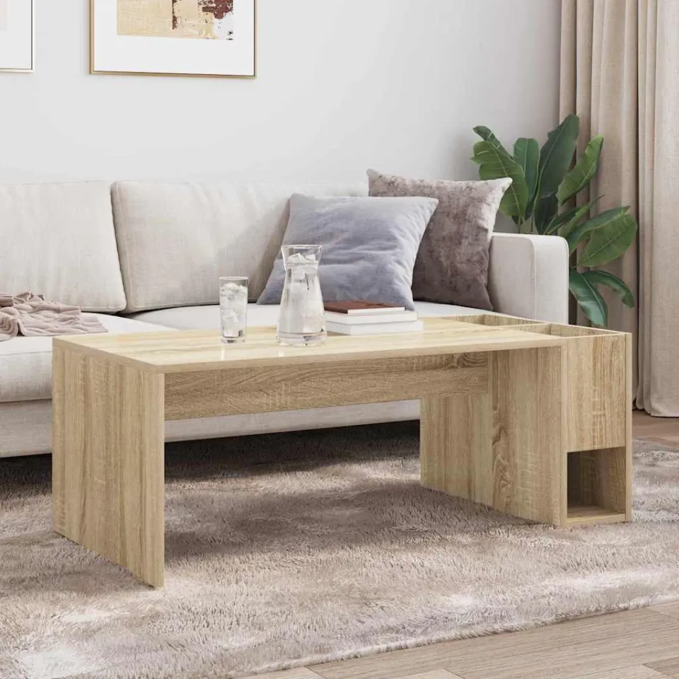 vidaXL Salontafel Sonoma Eiken 101,5 x 50 x 37 cm Bewerkt hout, foto 3