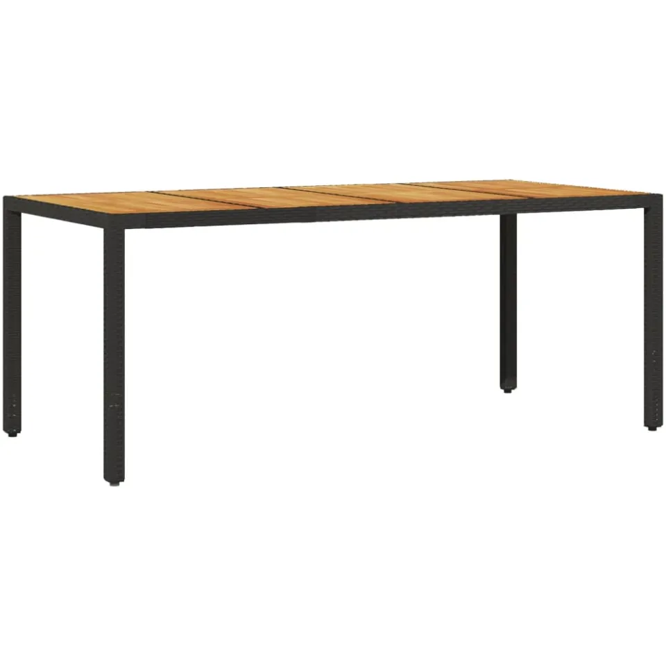 vidaXL 7-delige Tuinset met kussens poly rattan en acaciahout zwart, foto 4