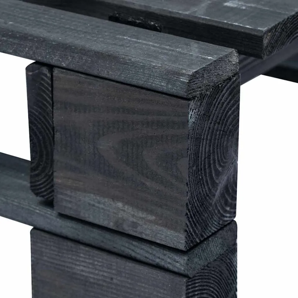 vidaXL Tuinhocker pallet hout zwart, foto 4
