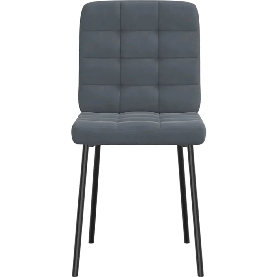 vidaXL Eetkamerstoelen 2 st fluweel donkergrijs grijs, foto 4