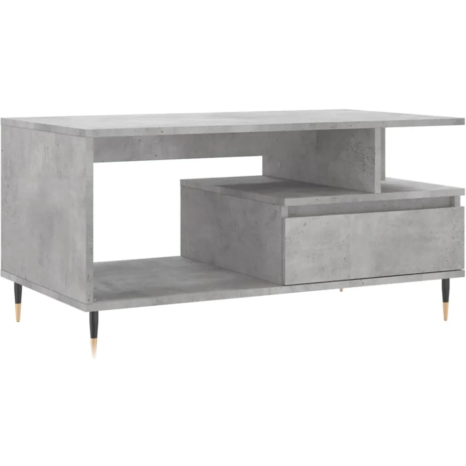 vidaXL Salontafel 90x49x45 cm bewerkt hout betongrijs grijs, foto 3
