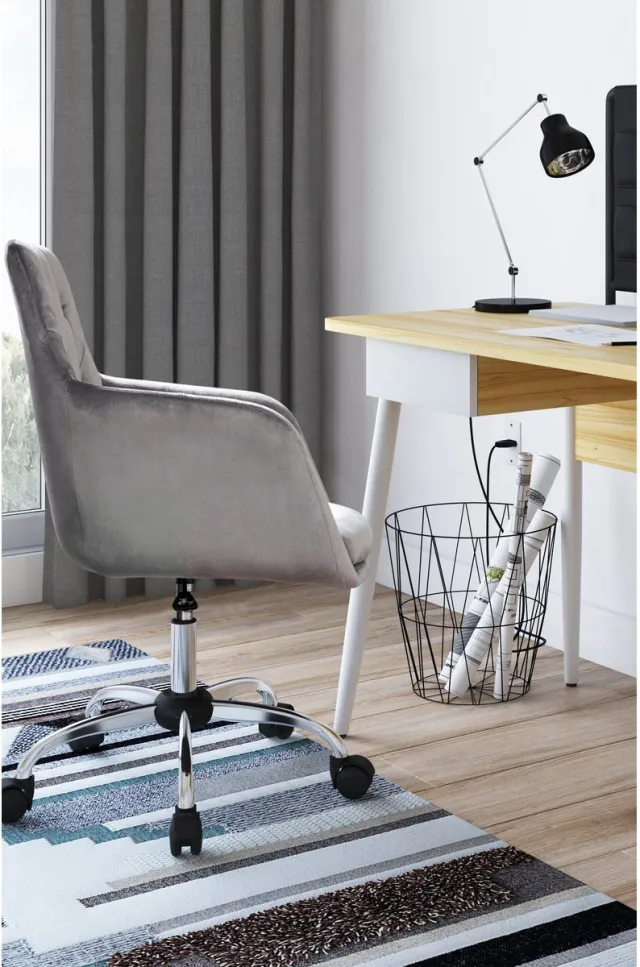 Notio Living Perry-Bureaustoel - Fluweelgrijs