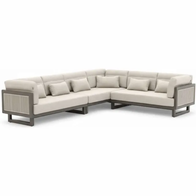 Apple Bee Santorini ROPE Hoek Loungeset 3-delig Nr.4 - Links Lang - 318 x 239 cm Beige