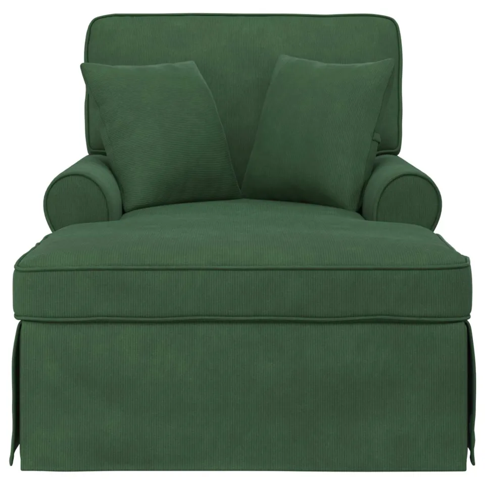vidaXL Chaise Lounge met Rok 3 st Jungle Groen Katoen Stof, foto 4