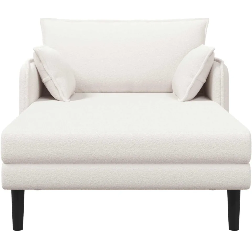 vidaXL Grote chaise longue Crèmekleurig Bouclé