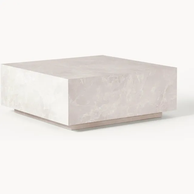 Westwing Collection Salontafel Lesley met travertijn effect Beige