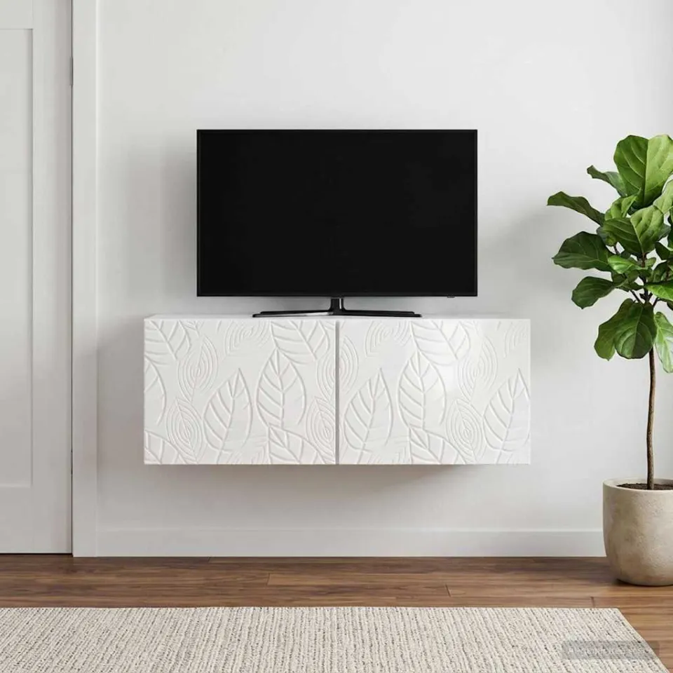 vidaXL Wandbeugel TV-kast 78,5 x 31 cm Hoogglans Wit Bewerkt hout, foto 3