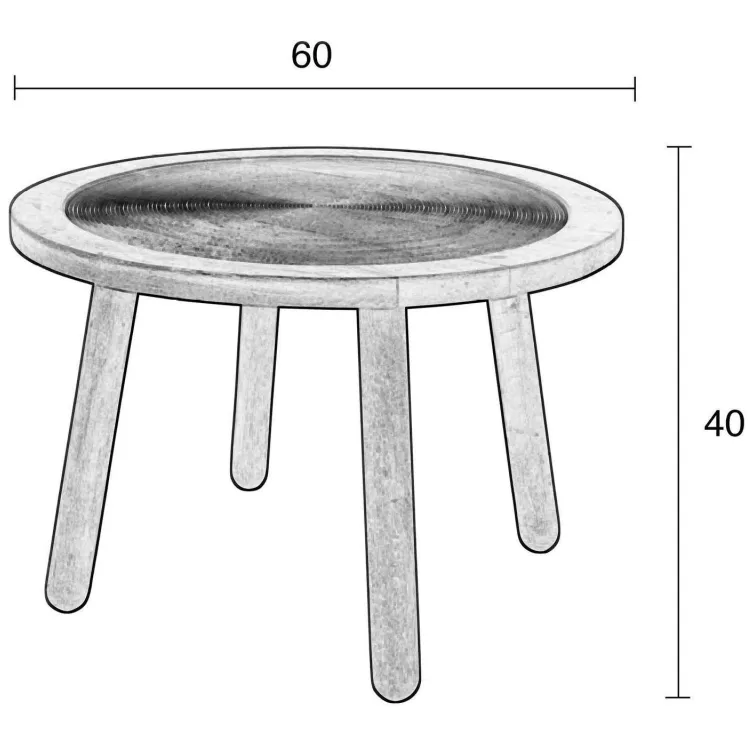 Zuiver Dendron bijzettafel rond bruin, foto 3