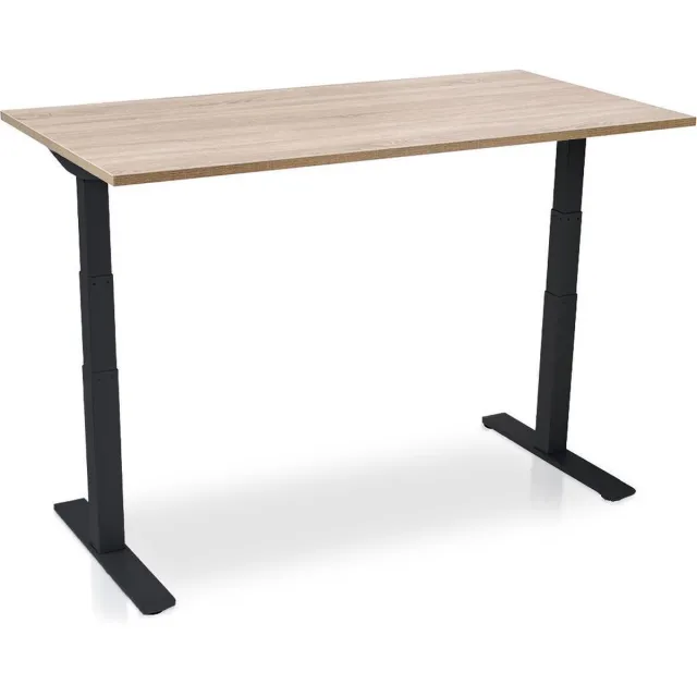 Multi Ratio Zit-sta bureau elektrisch verstelbaar - MRC PRO NEN-EN 527 | 160 x 80 cm - frame zwart - midden eiken | memory functie met USB | 150kg draagvermogen Zwart frame