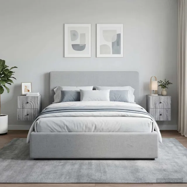 vidaXL Wandbeugel Bedkast 2 st Grijs sonoma 33 x 34,5 x 40 cm