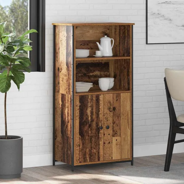 vidaXL Highboard Oud Hout 62 x 36 x 121,5 cm Bewerkt hout Bruin