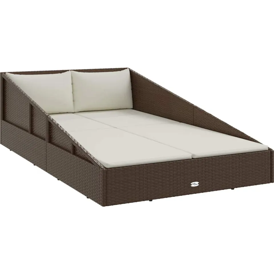vidaXL Tuinbed 110x200 cm poly rattan bruin, foto 3