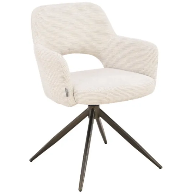 Must Living DiCaprio eetkamerstoel polyester naturel - 82 × 62 × 58 cm - draaibaar