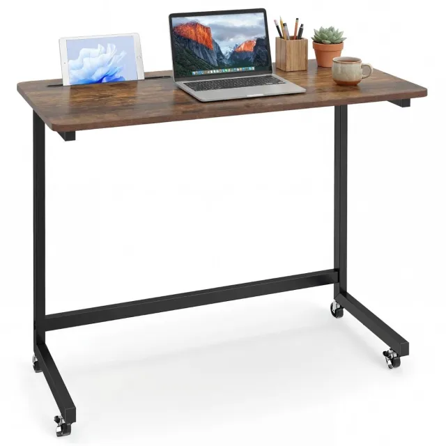 GranMaison Laptoptafel op Wielen - Bedtafeltje - Bijzettafel - Rustiek bruin