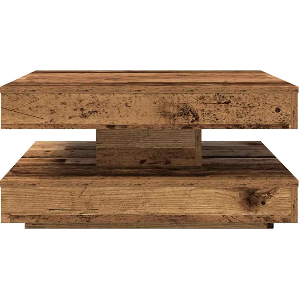 vidaXL Salontafel 360 graden draaibaar 70x70x34,5 cm oud houtkleurig bruin, foto 4