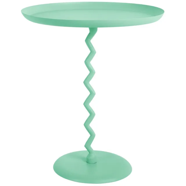 Leitmotiv Bijzettafel Zig Zag - Turquoise - Ø44cm - Scandinavisch Blauw