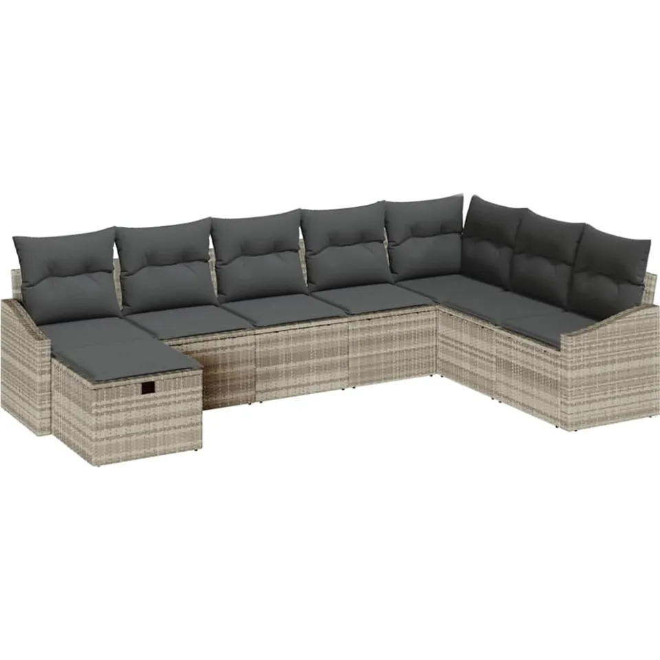 vidaXL Tuin Sofa Set 8 st poly rattan Bruin