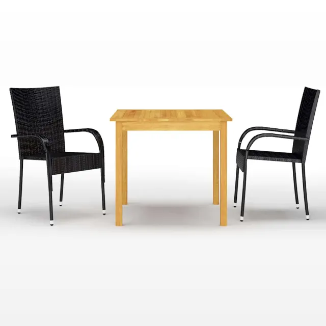 vidaXL 3-delige Tuinset zwart, foto 2
