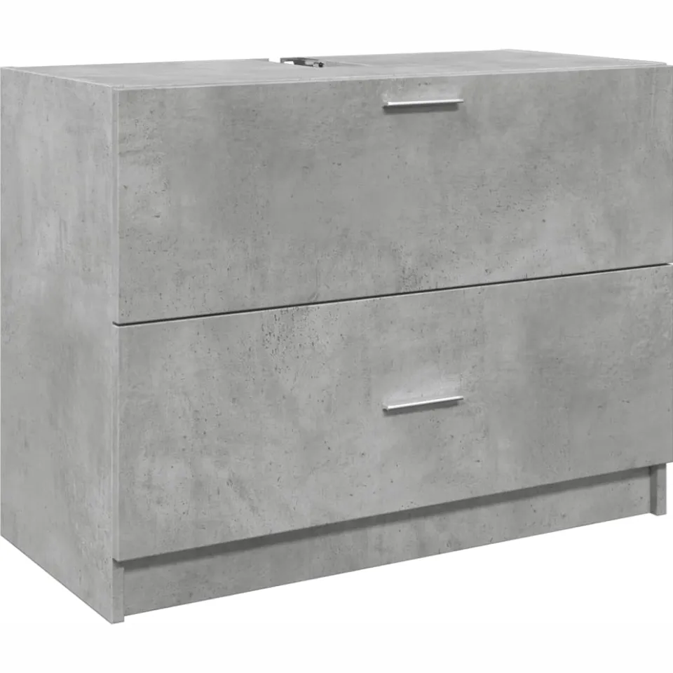 vidaXL Wastafelkast 78x37x59 cm bewerkt hout betongrijs