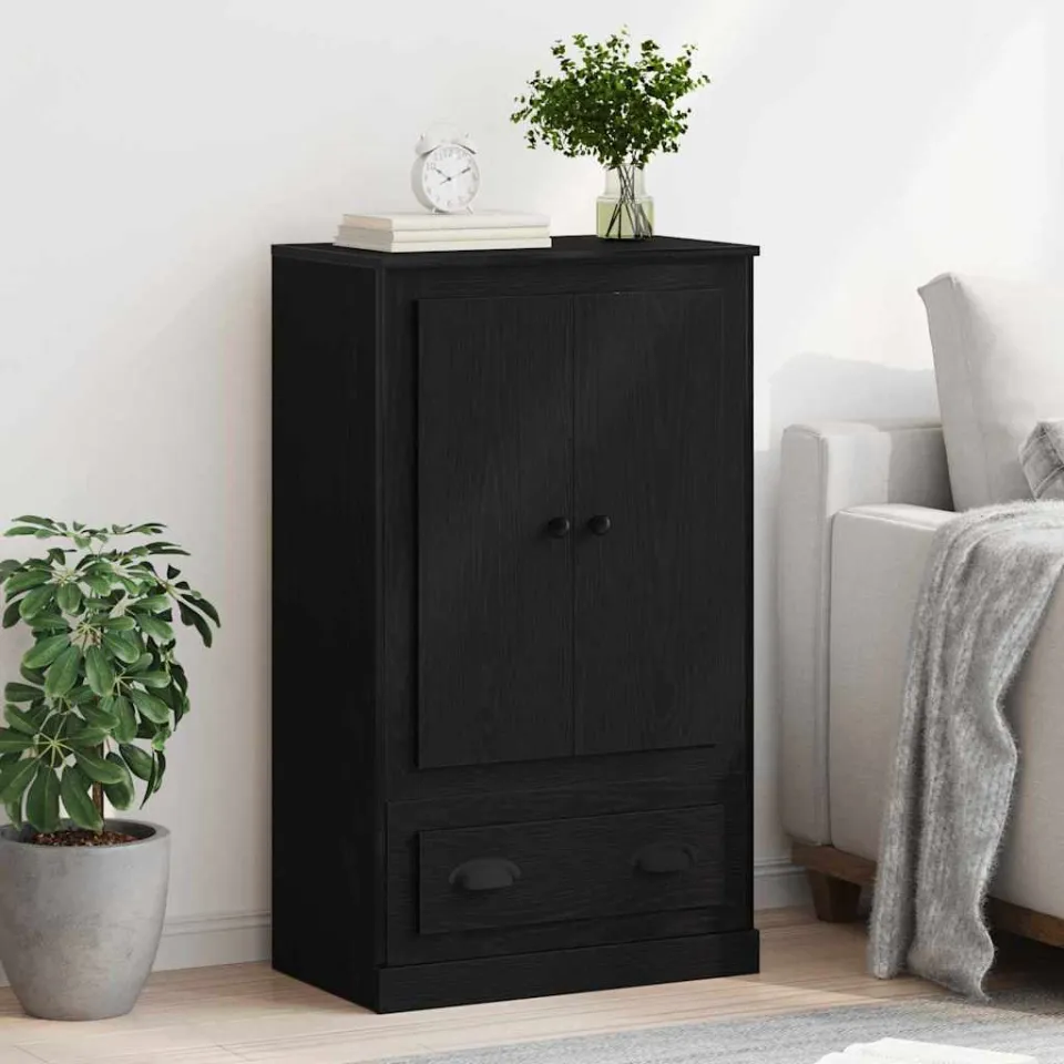 vidaXL Highboard Zwart Eiken 60 x 35,5 x 103,5 cm Bewerkt hout, foto 3