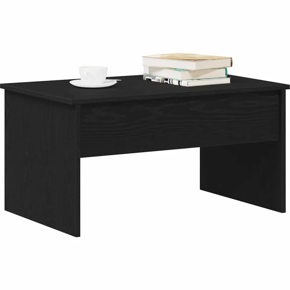 vidaXL Salontafel Zwart Eiken 80 x 50,5 x 41,5 cm Bewerkt hout